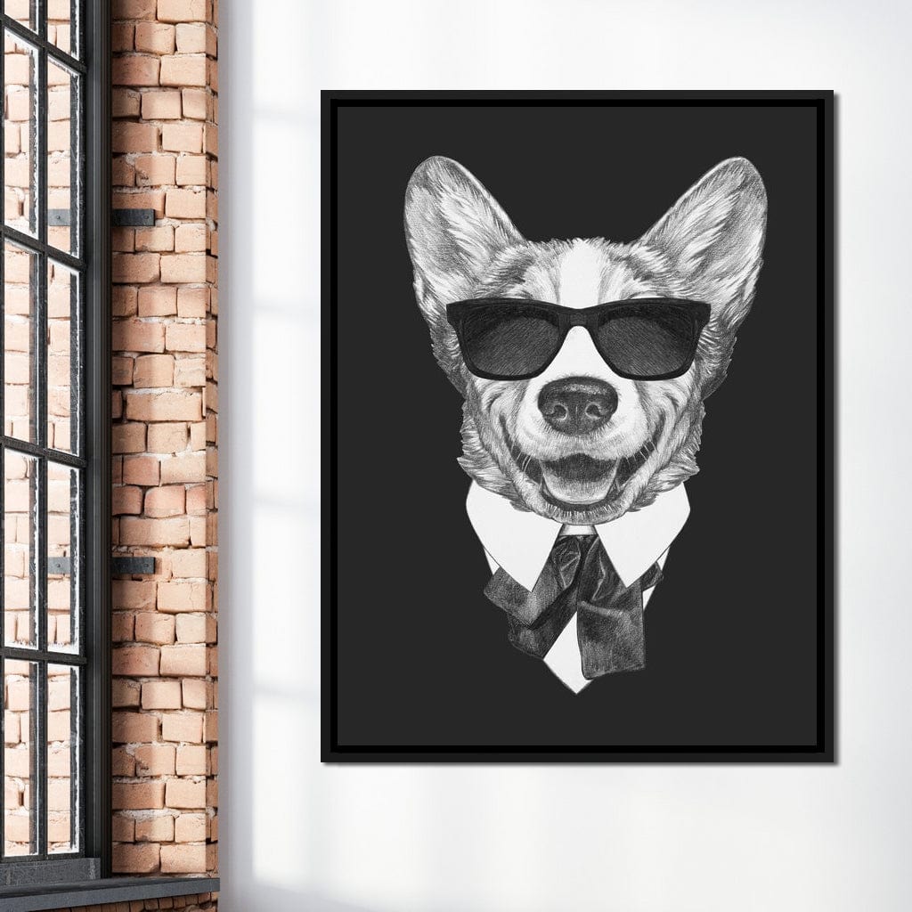 Dressed Up Corgi Canvas Wall Art