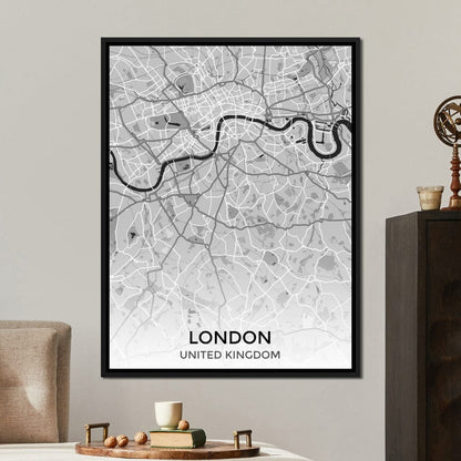 Map of London, UK Canvas Wall Art