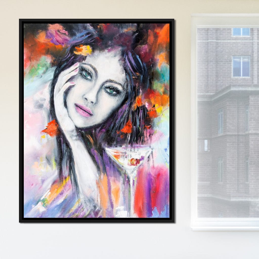 Martini Girl Canvas Wall Art