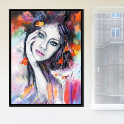 Martini Girl Canvas Wall Art