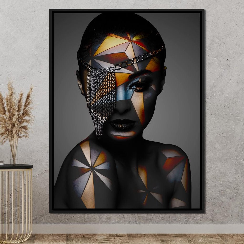 Geometric Face Paint Canvas Wall Art
