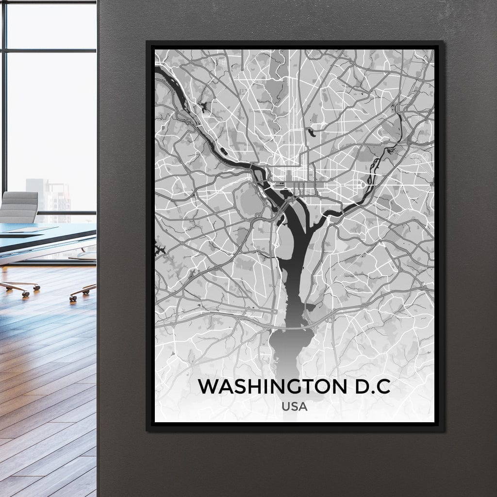 Map of Washington, USA Canvas Wall Art