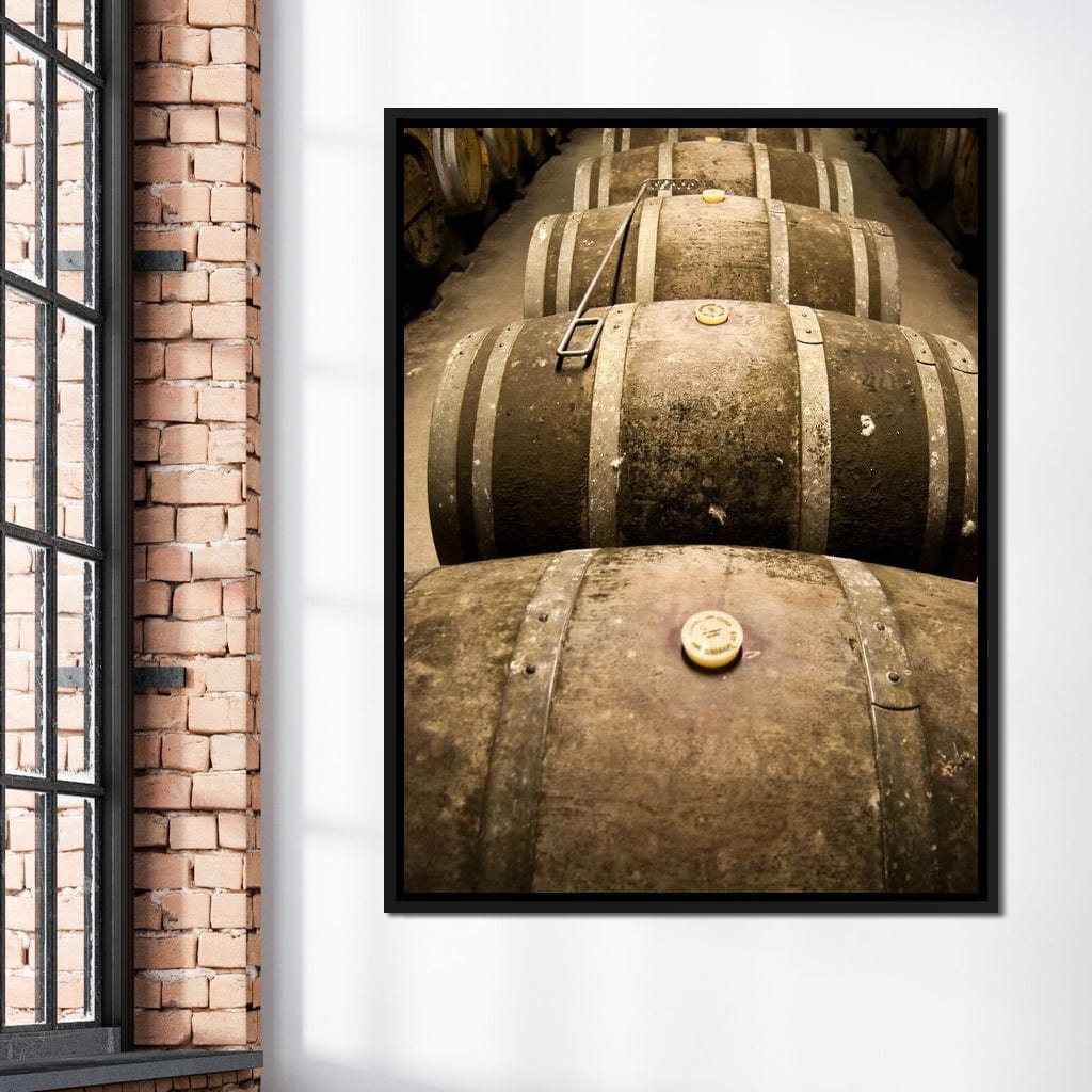 Rusted Wine Barrels Canvas Wall Art