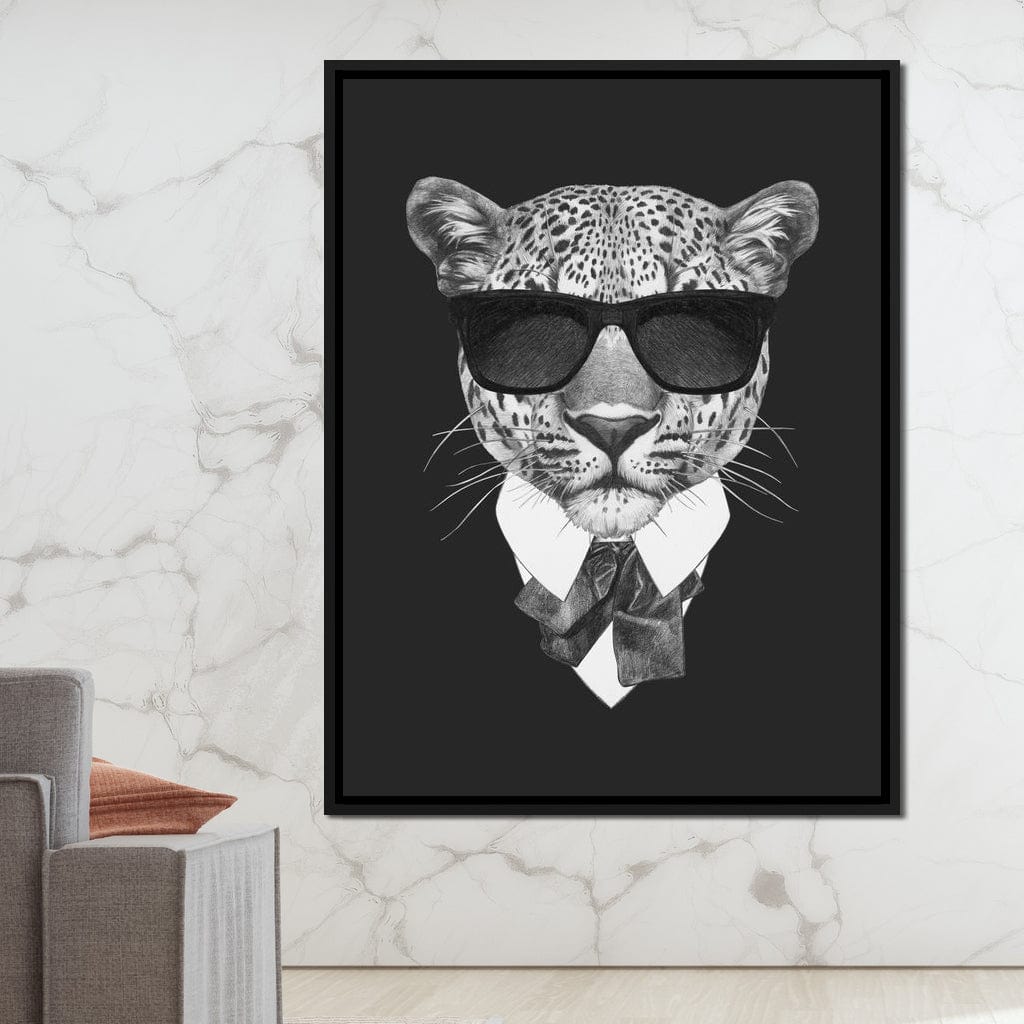 Dressed Up Leopard Canvas Wall Art