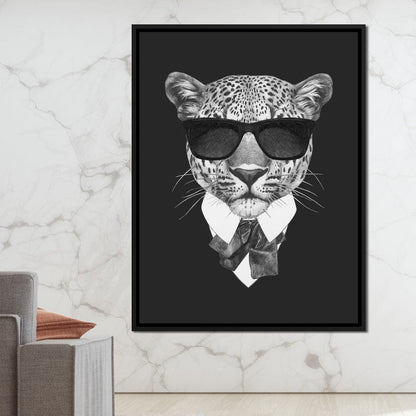 Dressed Up Leopard Canvas Wall Art