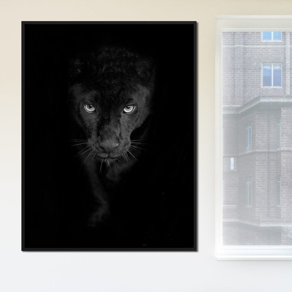 Black and White Panther Canvas Wall Art