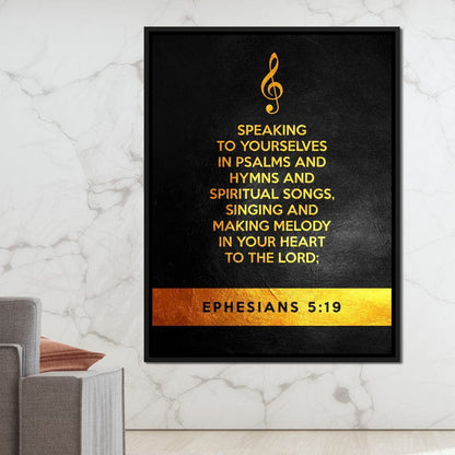 Ephesians 5:19 Canvas Wall Art