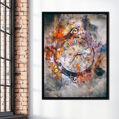 Time Clock Canvas Wall Art