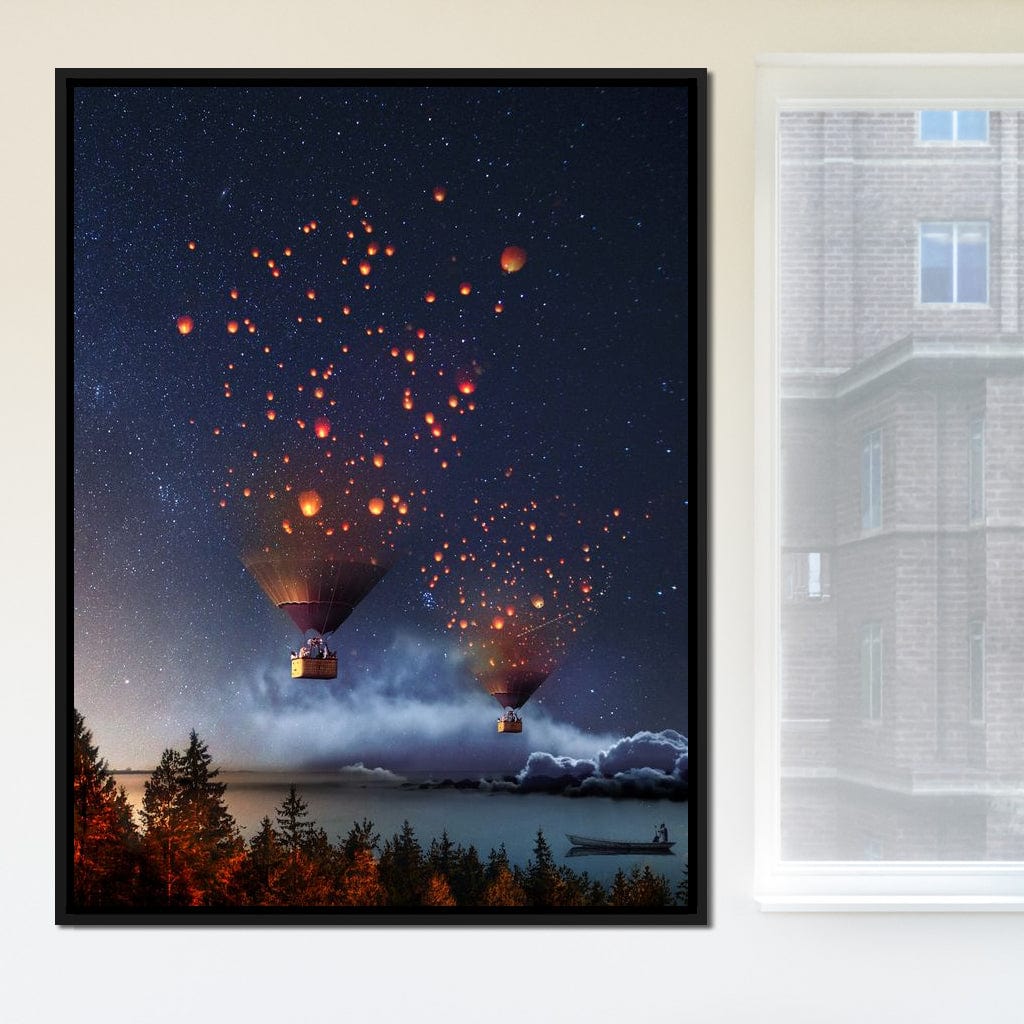 Hot Air Balloon Light Canvas Wall Art