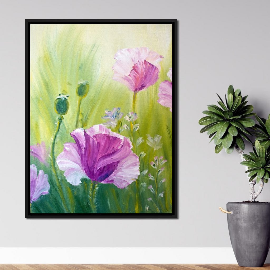 Purple Poppies Canvas Wall Art