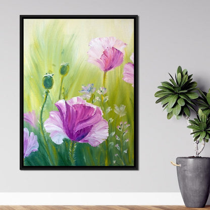 Purple Poppies Canvas Wall Art