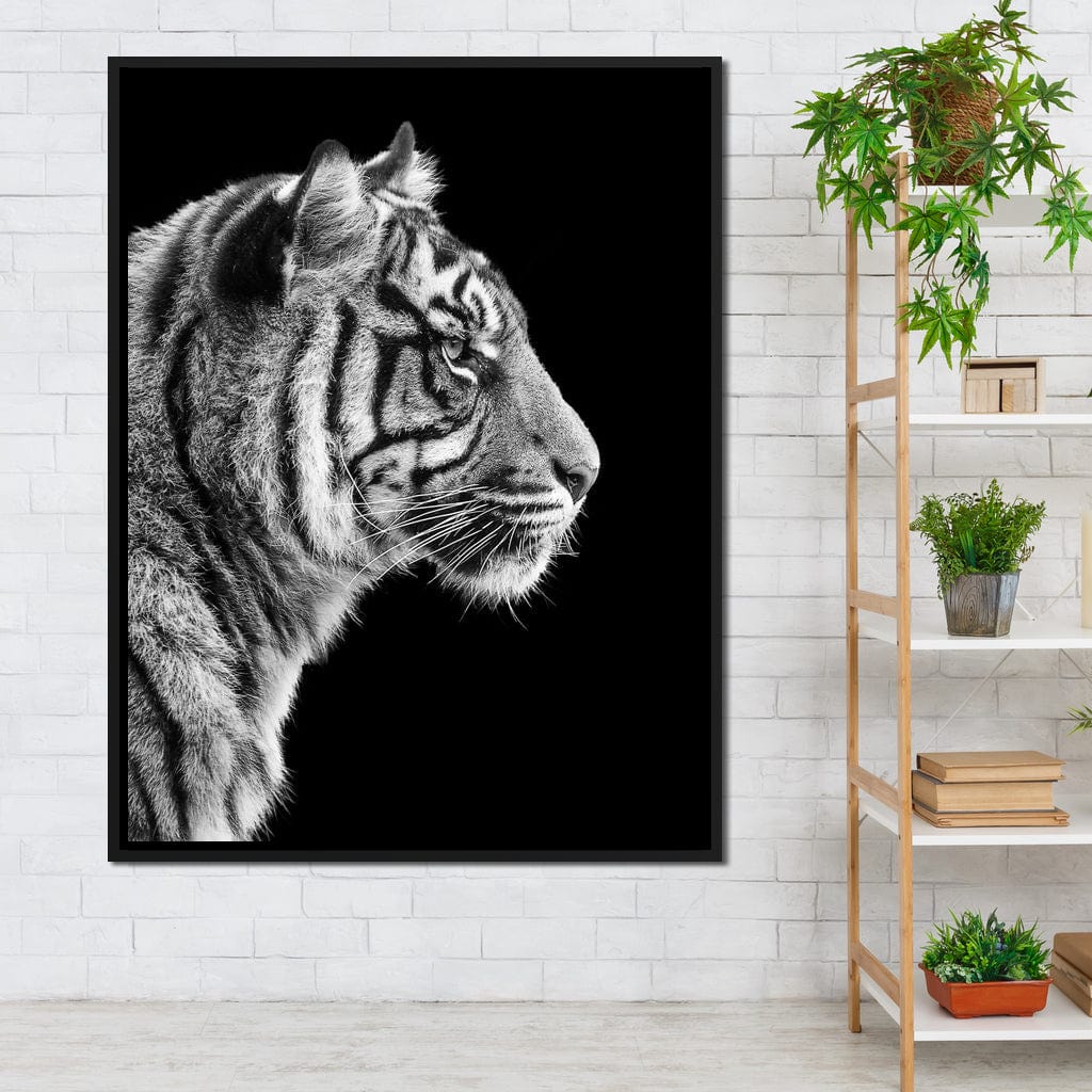 Black and White Sumatran Tiger Canvas Wall Art