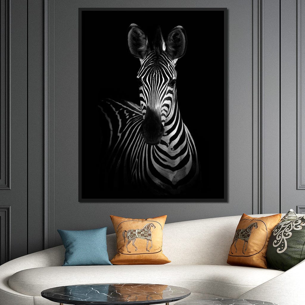 Black and White Zebra Canvas Wall Art