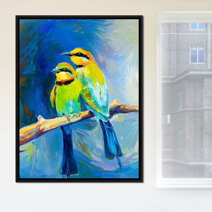 Blue Tailed Bee Eaters Canvas Wall Art