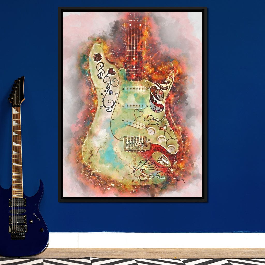 Jimi Hendrix's Guitar Canvas Wall Art
