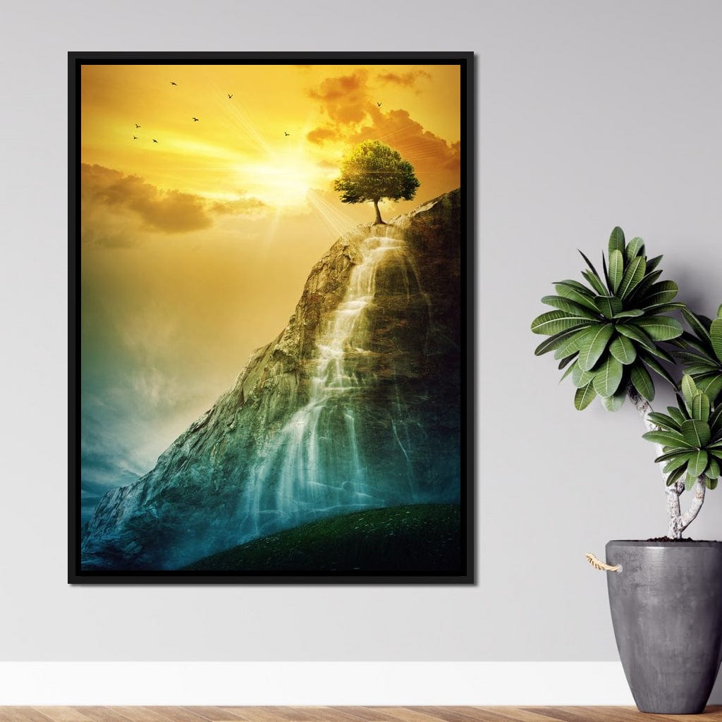 Waterfall Tree Canvas Wall Art