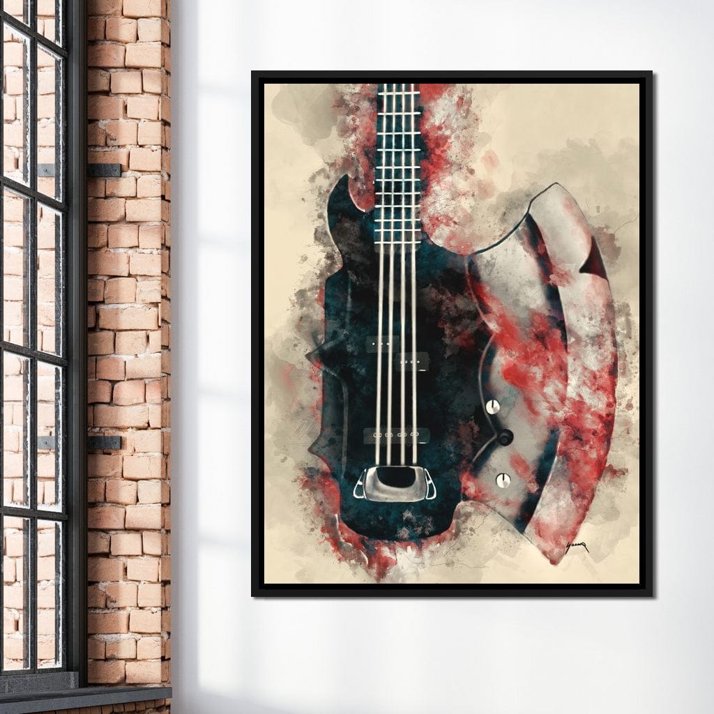 The Demon's Axe Bass Guitar Canvas Wall Art