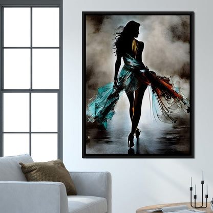 Female Portrait Paint Splash 040 Canvas Wall Art