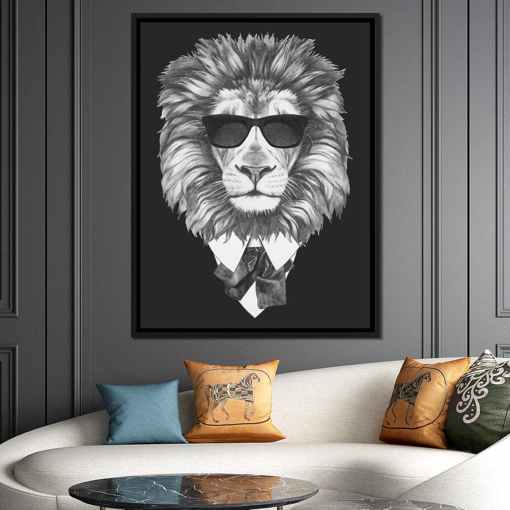 Dressed Up Lion Canvas Wall Art