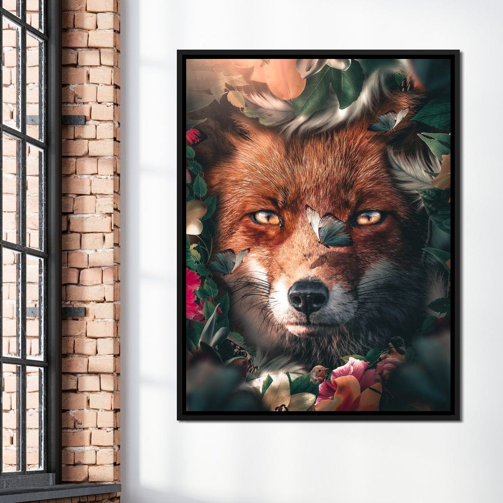 Floral Fox Canvas Wall Art
