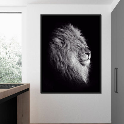 Black and White Lion King Canvas Wall Art