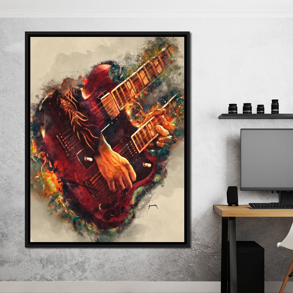 Jimmy Page's Electric Guitar Canvas Wall Art