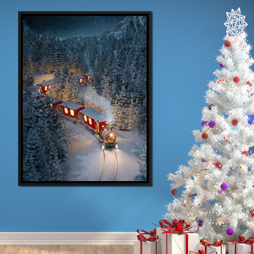Christmas Train Canvas Wall Art