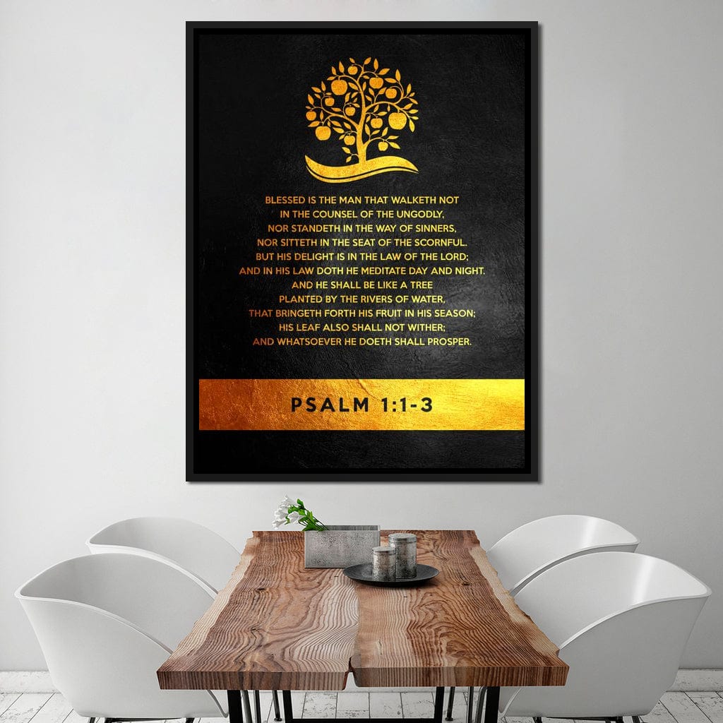 Psalm 1:1-3 Canvas Wall Art