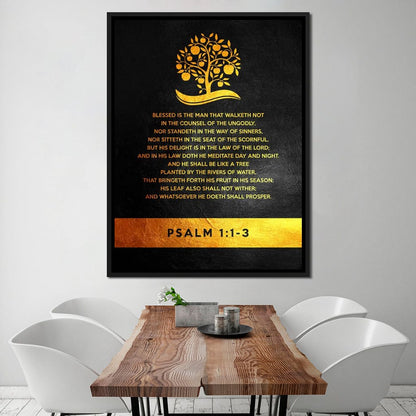 Psalm 1:1-3 Canvas Wall Art