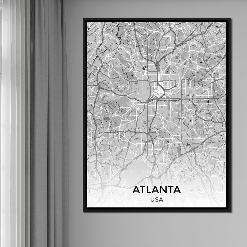 Map of Atlanta, USA Canvas Wall Art
