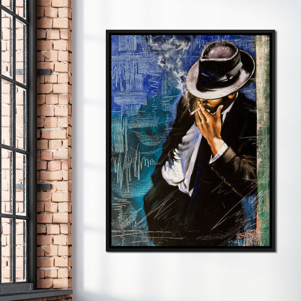 Smoking Man Canvas Wall Art