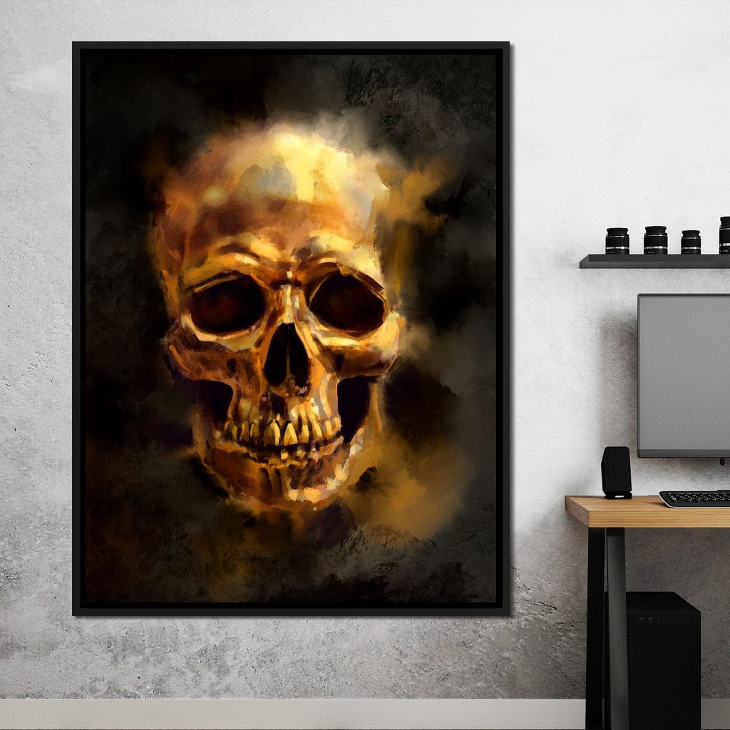 Golden Skull Canvas Wall Art