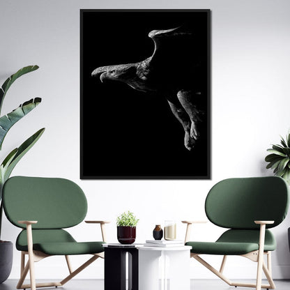 Black and White Eagle Canvas Wall Art