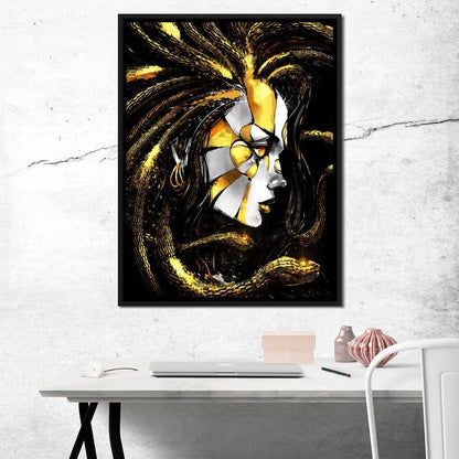 Golden Medusa Canvas Wall Art