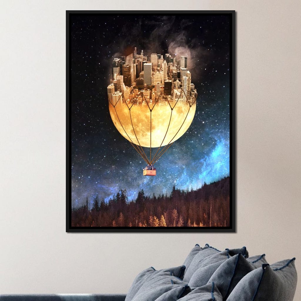 Moon Town Canvas Wall Art
