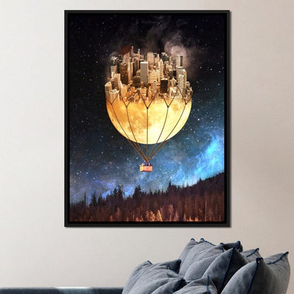 Moon Town Canvas Wall Art