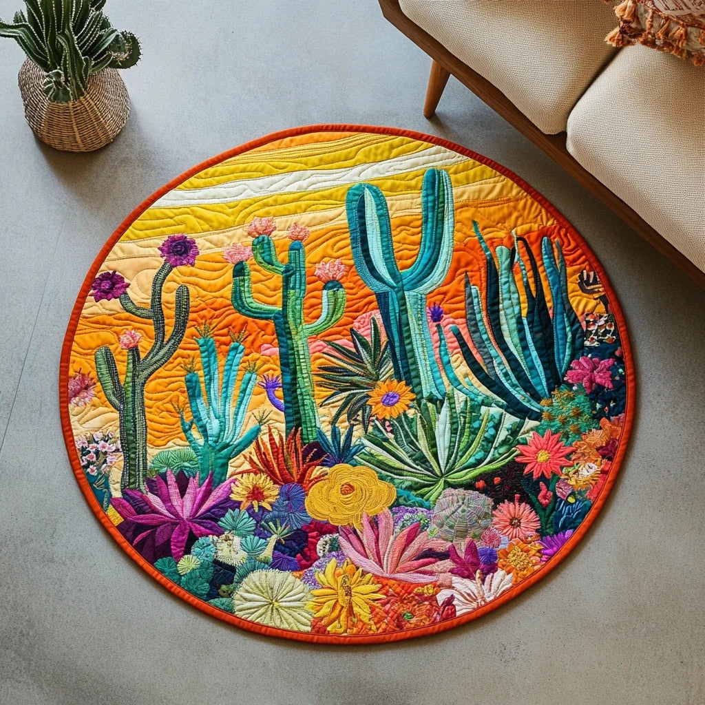 Cactus Comfort Zone Quilted Round Mat