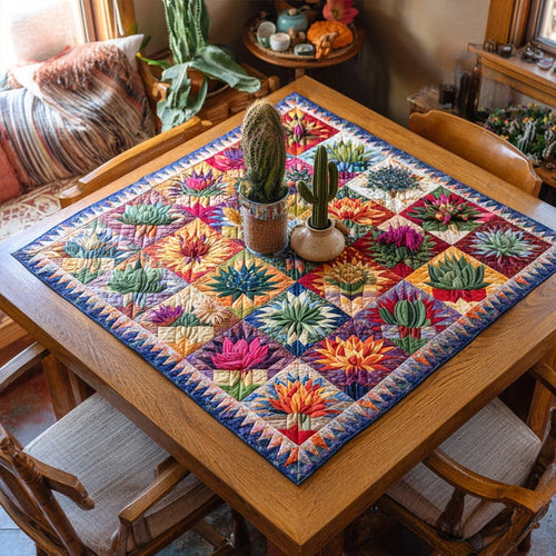 Cactus Crush Quilted Table Topper
