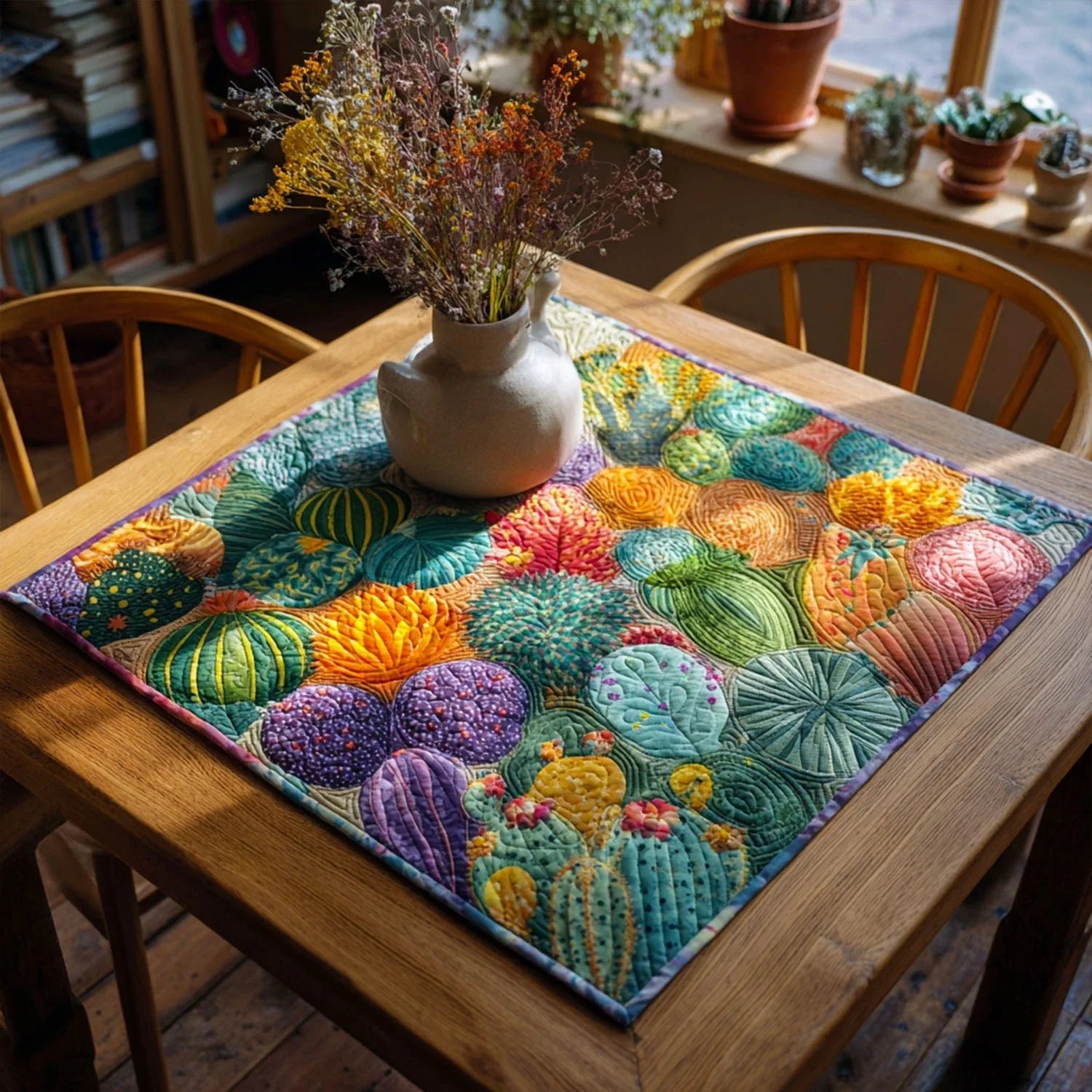 Cactus Cutie Quilted Table Topper