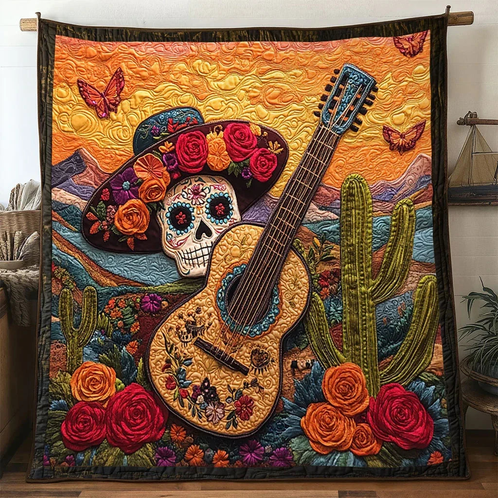 Cactus Guitar Quilt Blanket