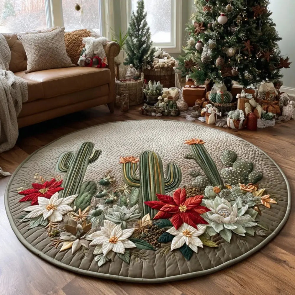 Cactus Haven Quilted Round Mat