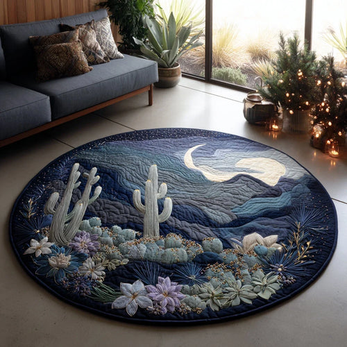 Cactus Whisper Quilted Round Mat