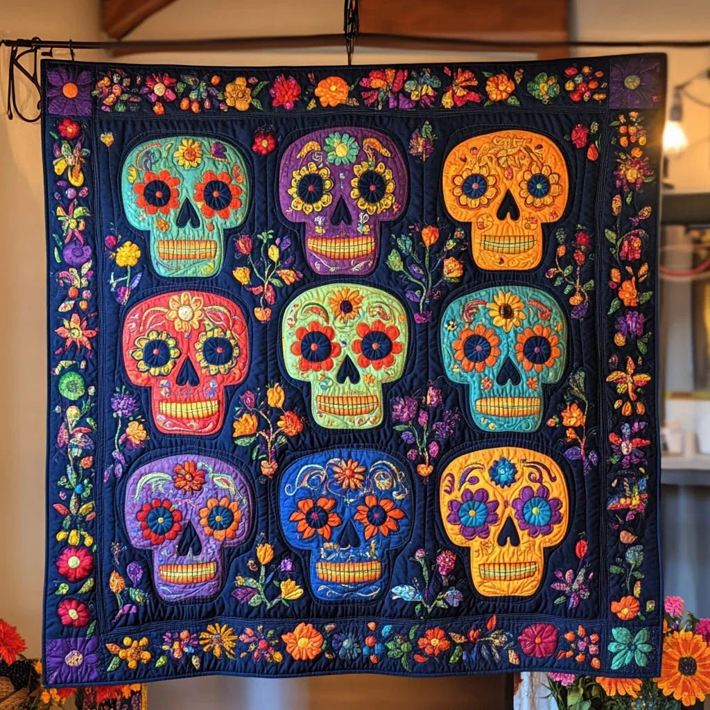 Calaveras Del Cielo Quilt Blanket