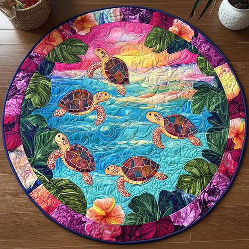 Calm Coastline Quilted Round Mat