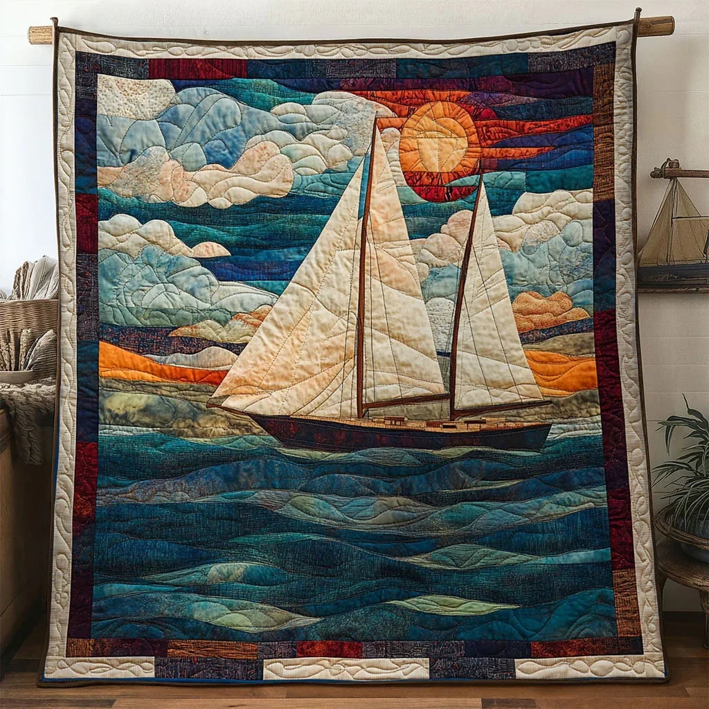 Calmwave Sailboat Quilt Blanket