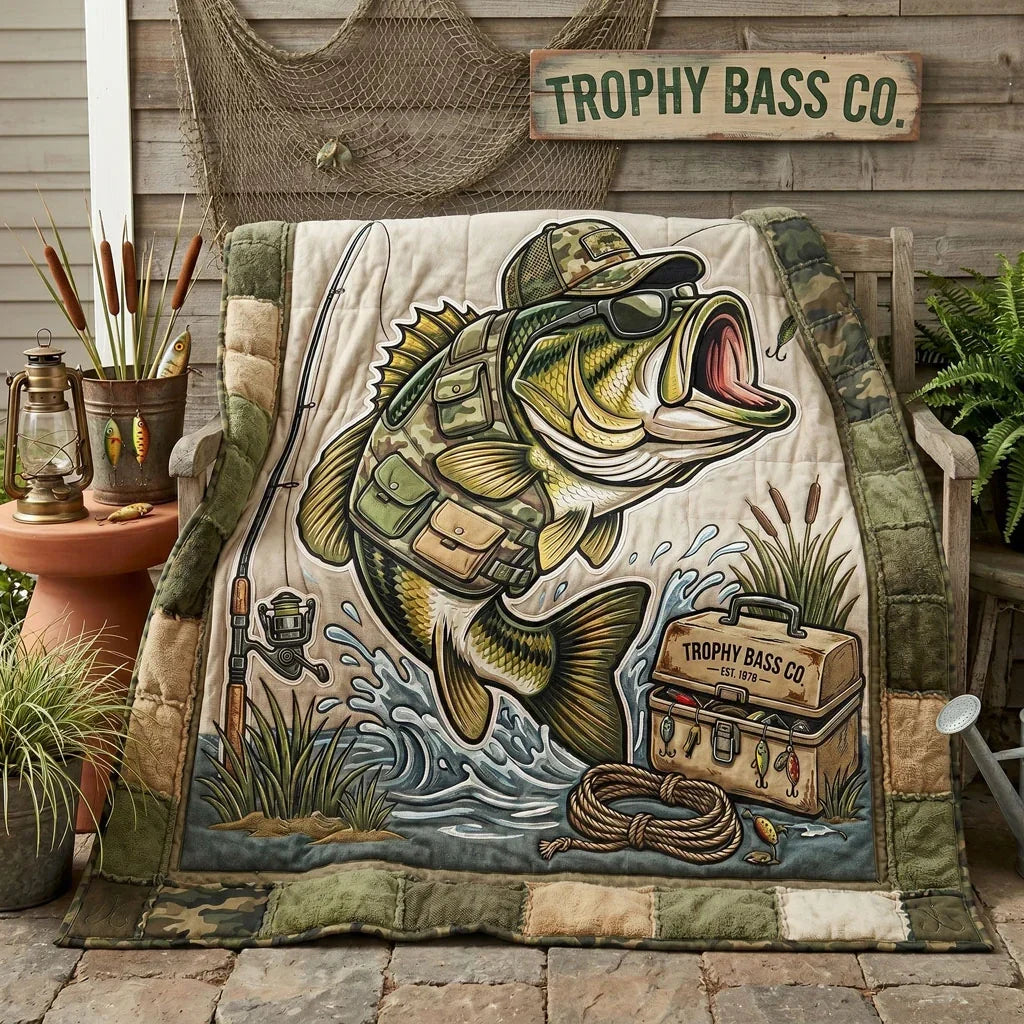 Camo Angler Adventure Quilt Blanket