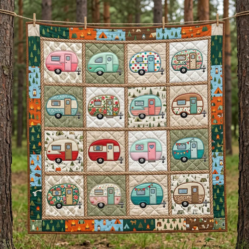 Camper Lovers Quilt Blanket
