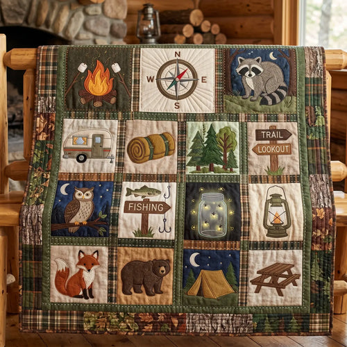 Campfire Memories Woodland Quilt Blanket