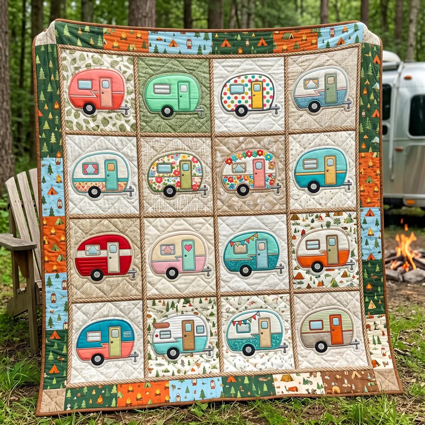 Camping Is My Therapy Quilt Blanket