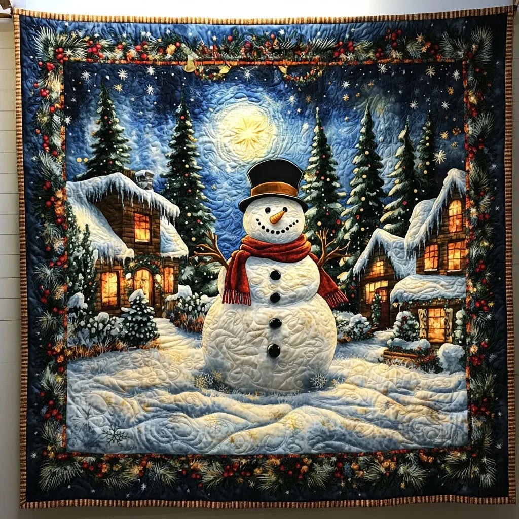 Candle Star Snowman Quilt Blanket